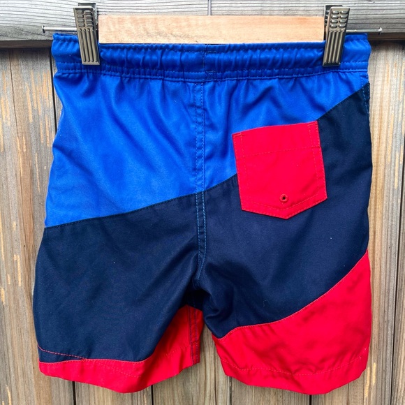 Lands’ End Royal Blue, Red and Navy Swim Shorts - Picture 2 of 3
